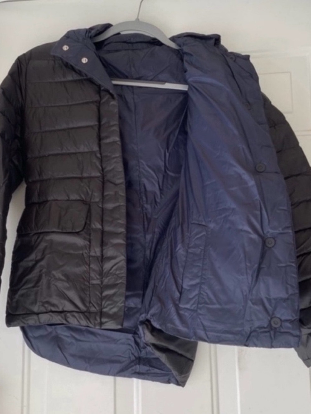 Athleta reversible black puffer jacket coat - Picture 8 of 11